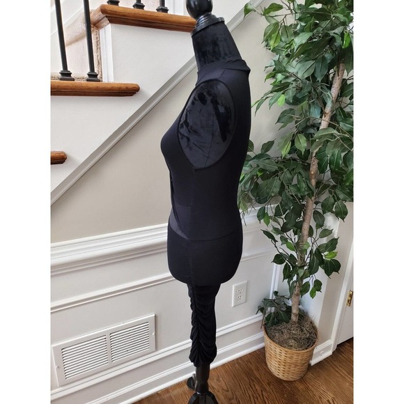 Fashion Nova Women's Black Rayon Mock Neck Sleeveless Pencil Knee Length Dress S - Picture 5 of 10